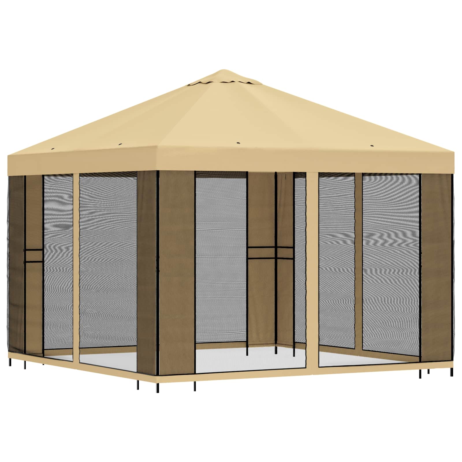 vidaXL Altana ogrodowa ze ścianami bocznymi 3 x 3 m kremowy