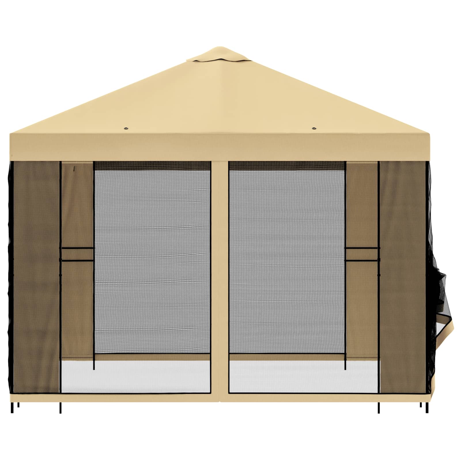 vidaXL Altana ogrodowa ze ścianami bocznymi 3 x 3 m kremowy