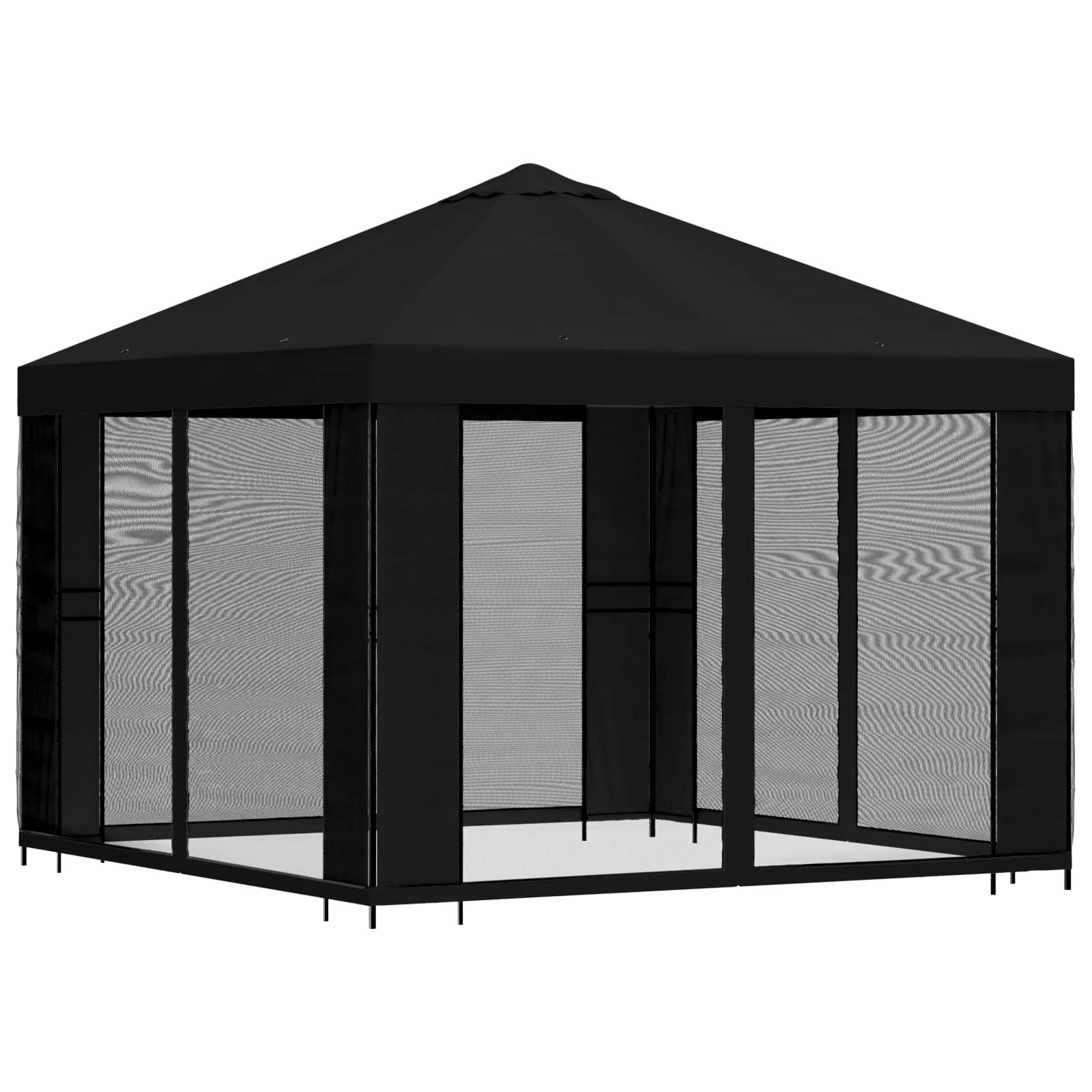 vidaXL Altana ogrodowa ze ścianami bocznymi 3 x 3 m Czarny