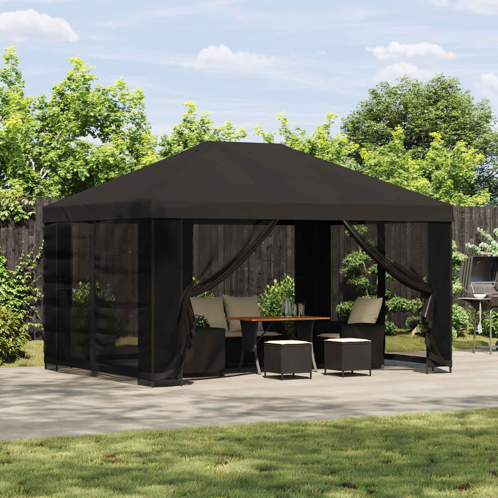 vidaXL Altana 4 × 3 m antracytowy Poliester i Stal 190 gsm