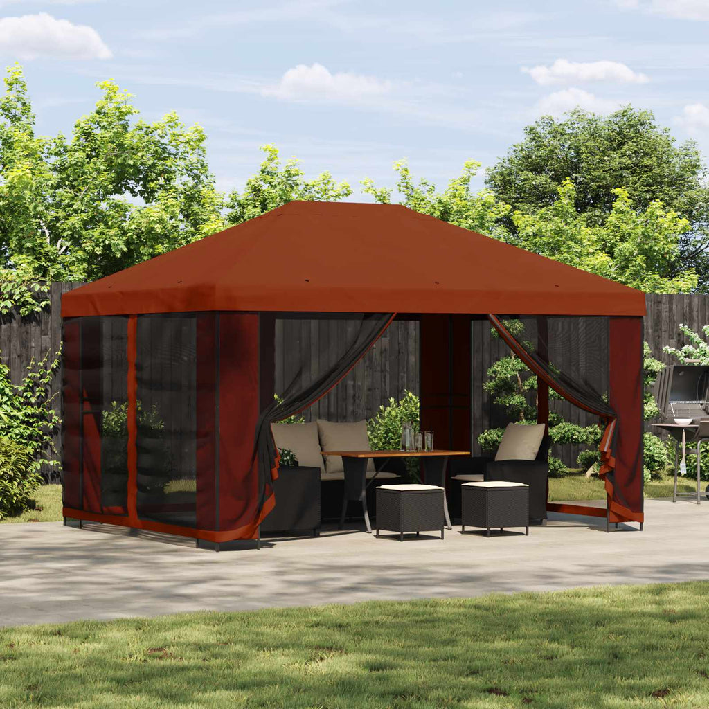 vidaXL Altana 4 × 3 m terakota Poliester i Stal 190 gsm
