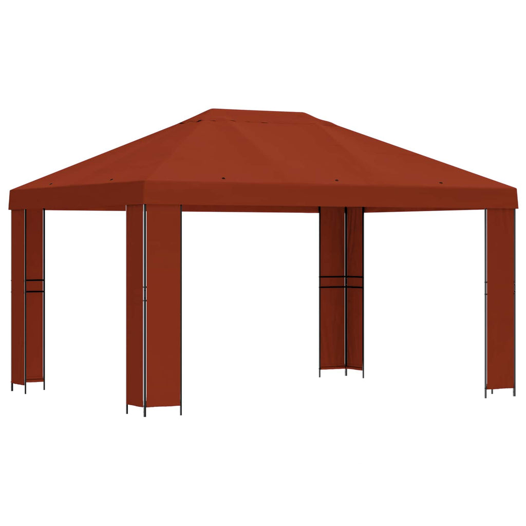 vidaXL Altana 4 × 3 m terakota Poliester i Stal 190 gsm
