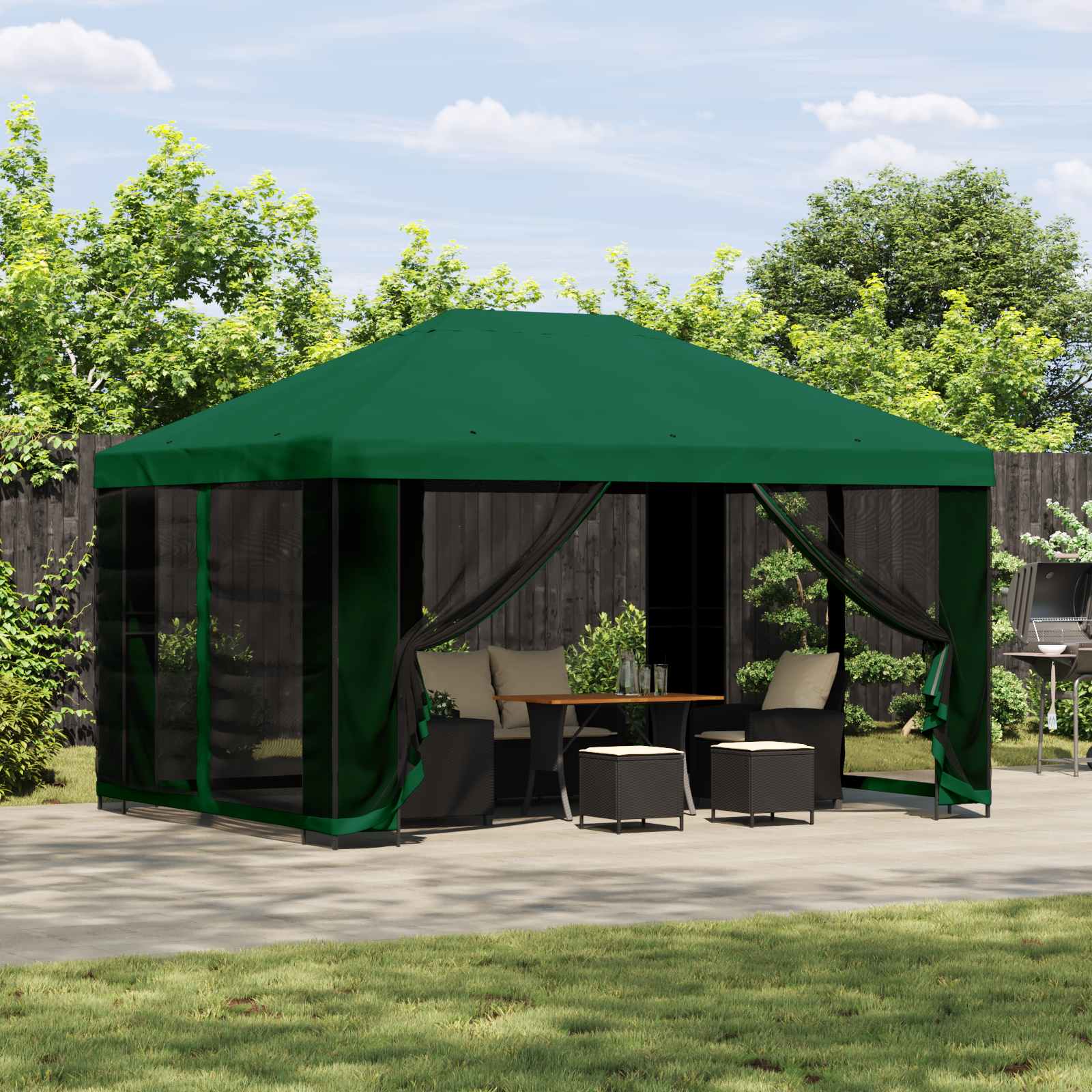 vidaXL Altana 4 × 3 m zielony Poliester i Stal 190 gsm