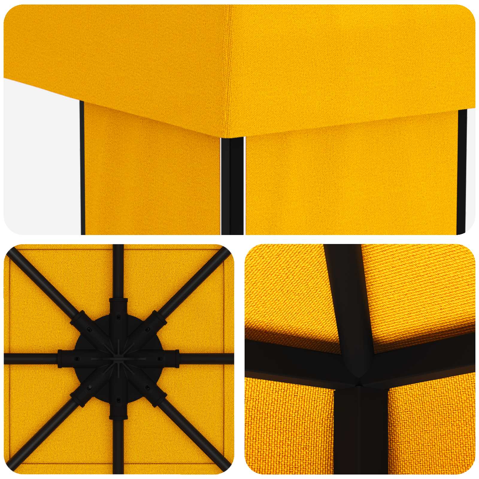 vidaXL Altana 4 × 3 m żółty Poliester i Stal 190 gsm