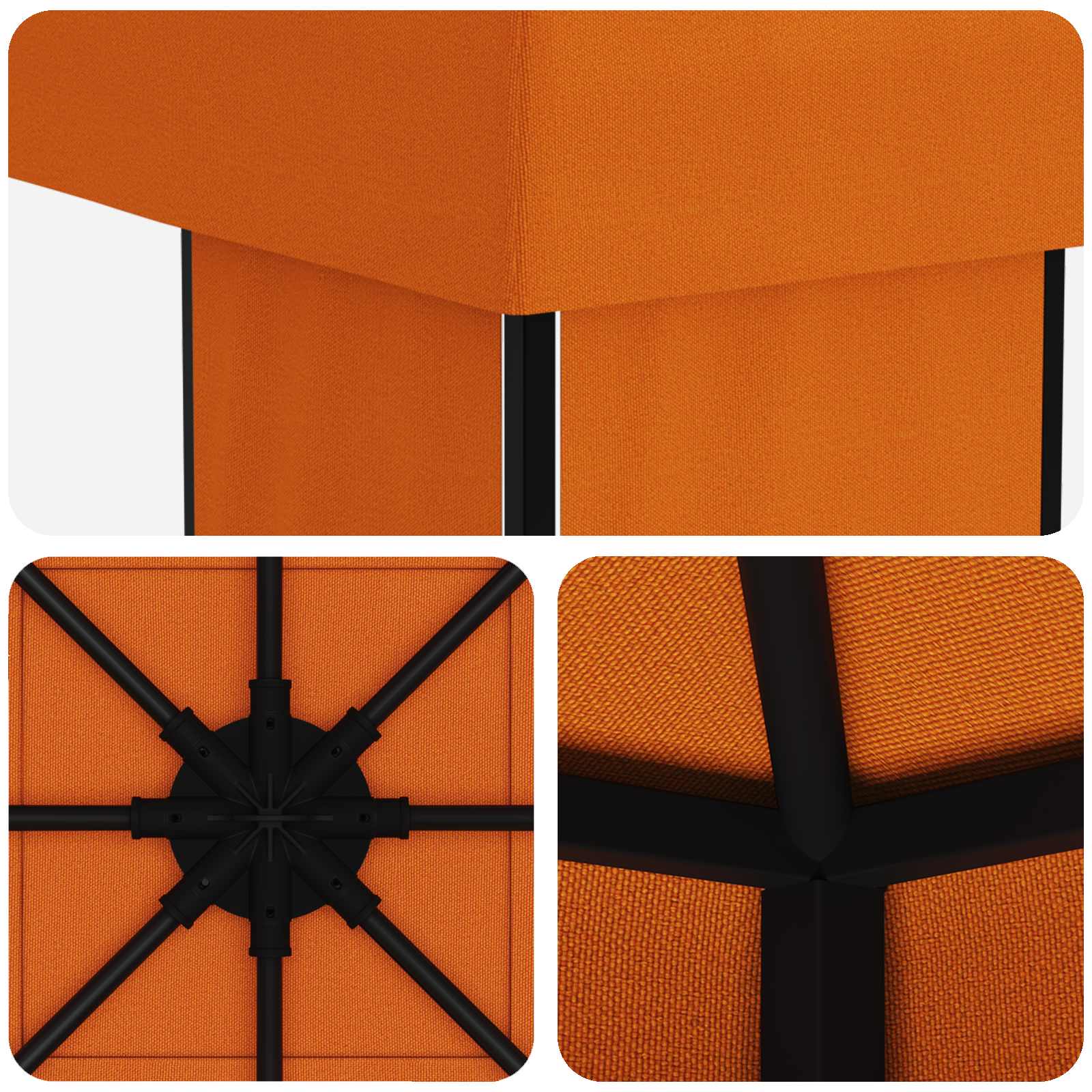 vidaXL Altana 4 × 3 m pomarańczowy Poliester i Stal 190 gsm
