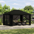 vidaXL Altana 4 × 3 m Czarny Poliester i Stal 190 gsm