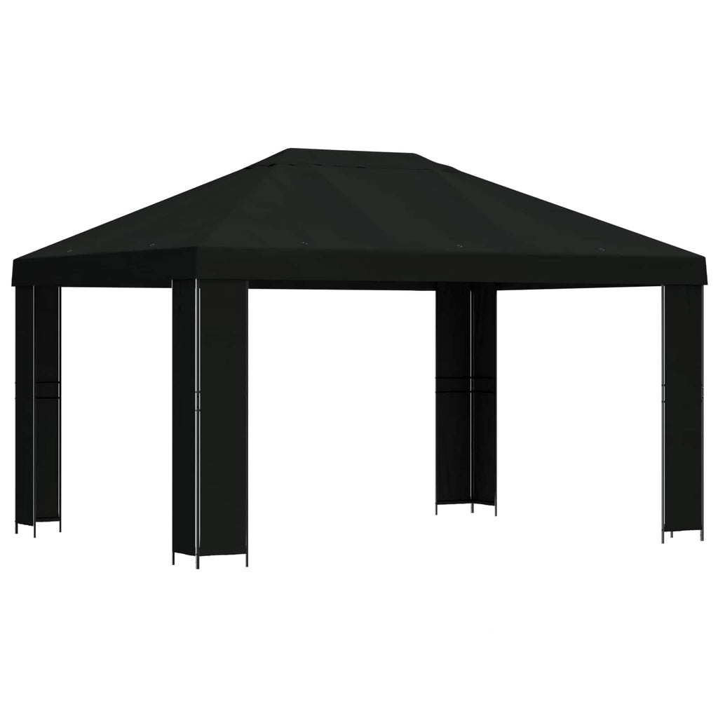 vidaXL Altana 4 × 3 m Czarny Poliester i Stal 190 gsm