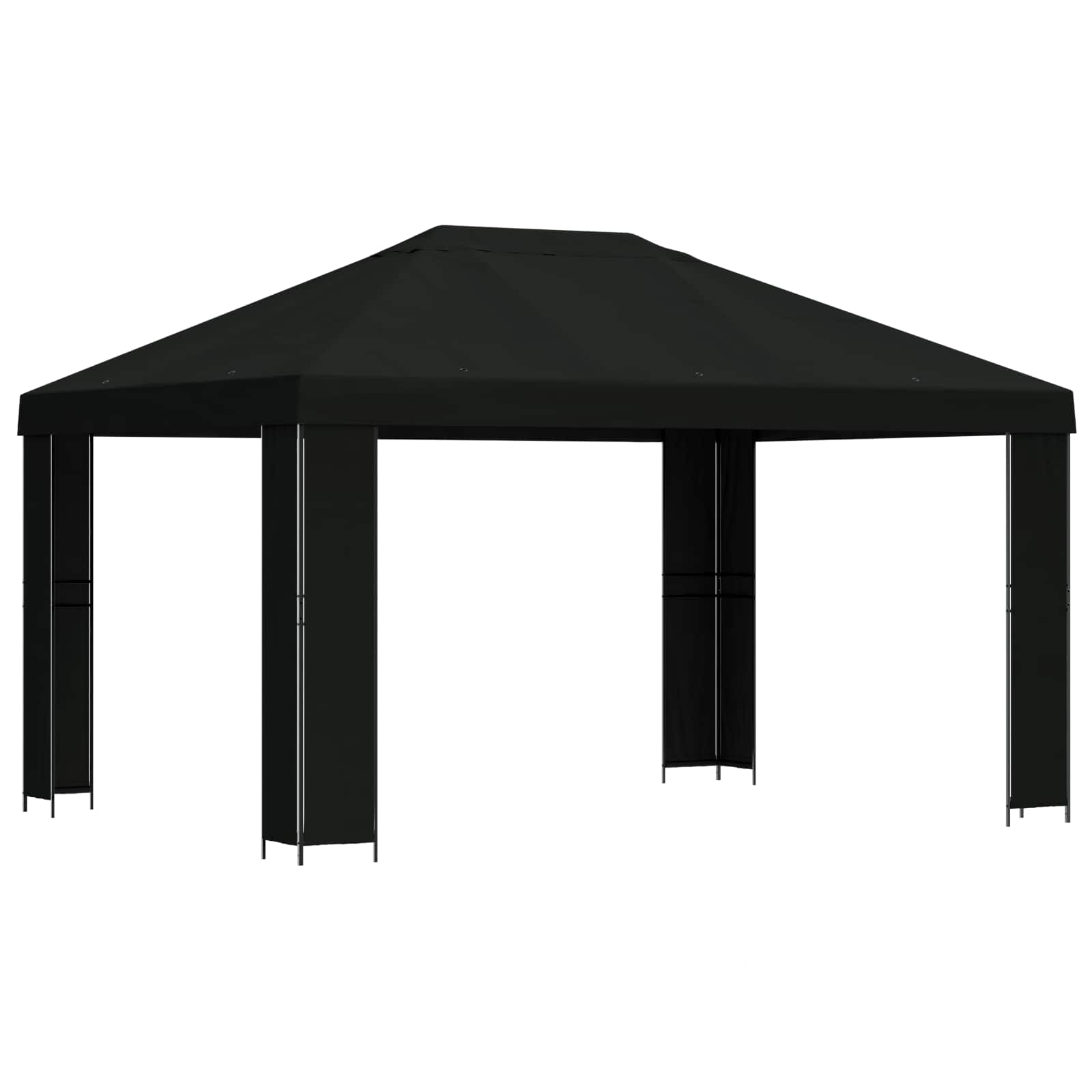 vidaXL Altana 4 × 3 m Czarny Poliester i Stal 190 gsm