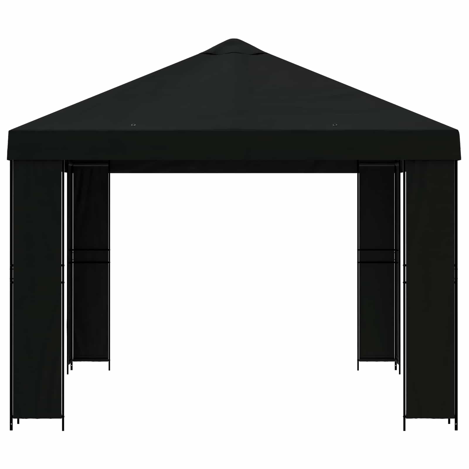 vidaXL Altana 4 × 3 m Czarny Poliester i Stal 190 gsm
