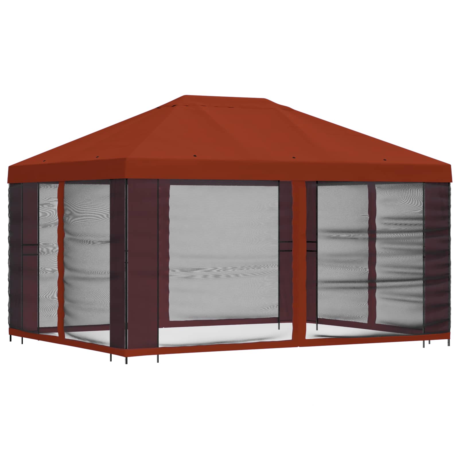 vidaXL Altana z bokami 4 × 3 m terakota Poliester i Stal 190 gsm