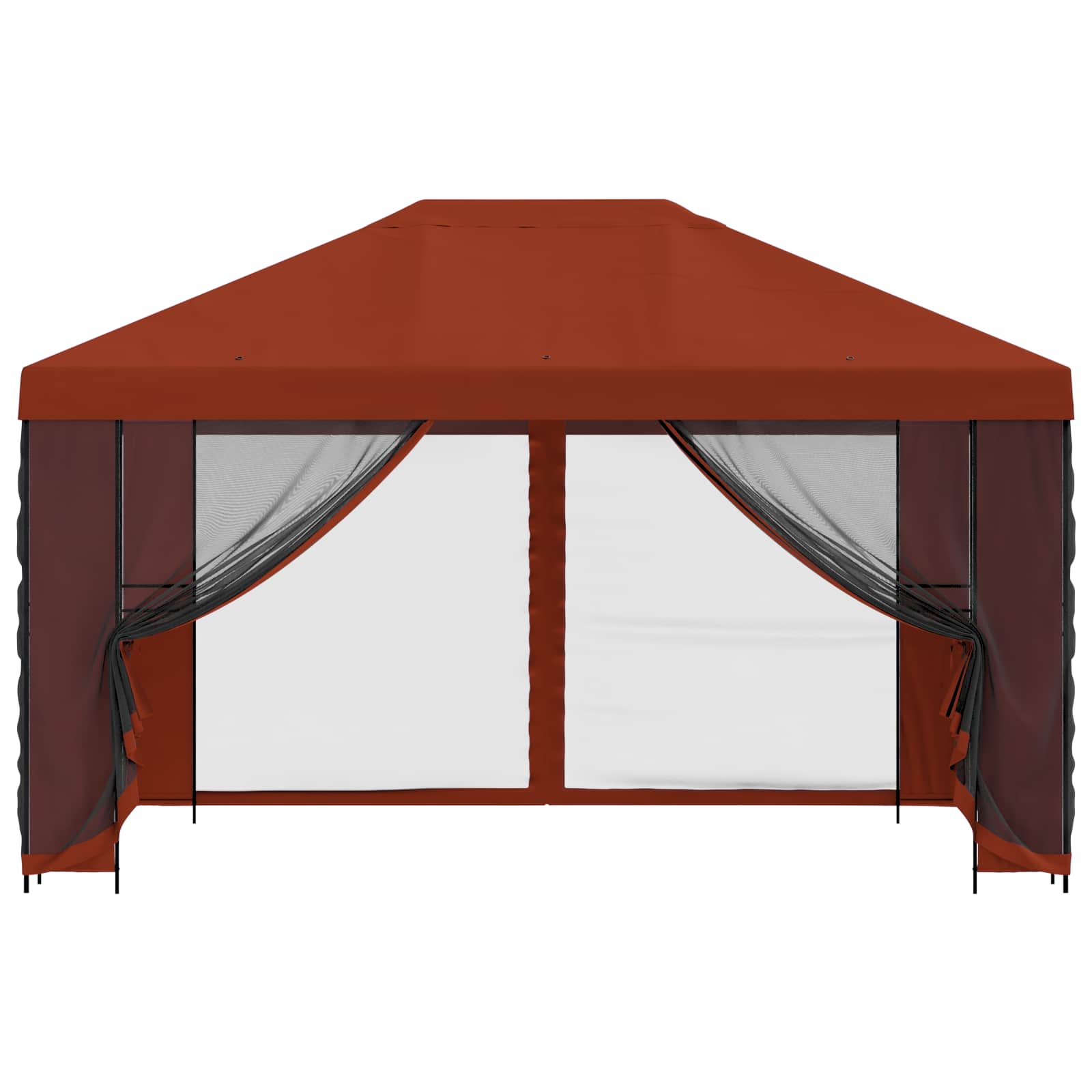 vidaXL Altana z bokami 4 × 3 m terakota Poliester i Stal 190 gsm