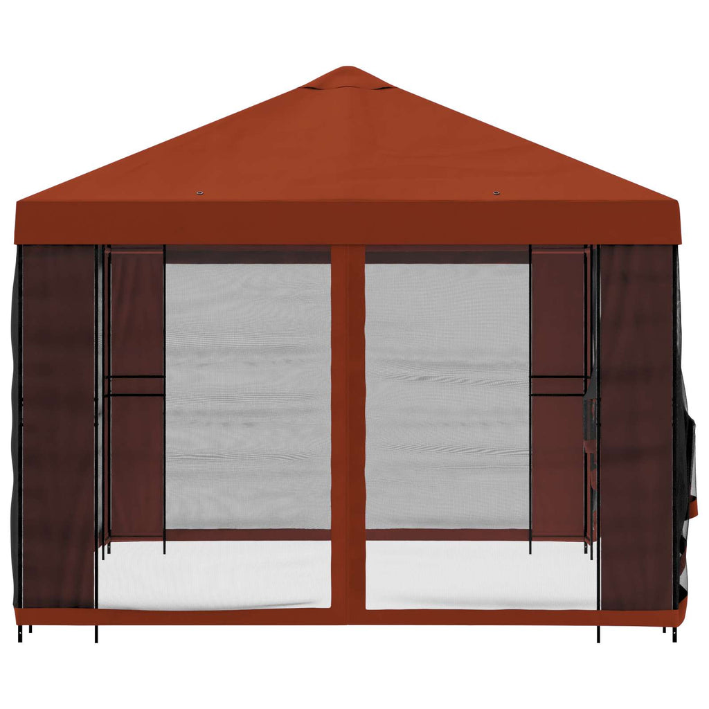 vidaXL Altana z bokami 4 × 3 m terakota Poliester i Stal 190 gsm