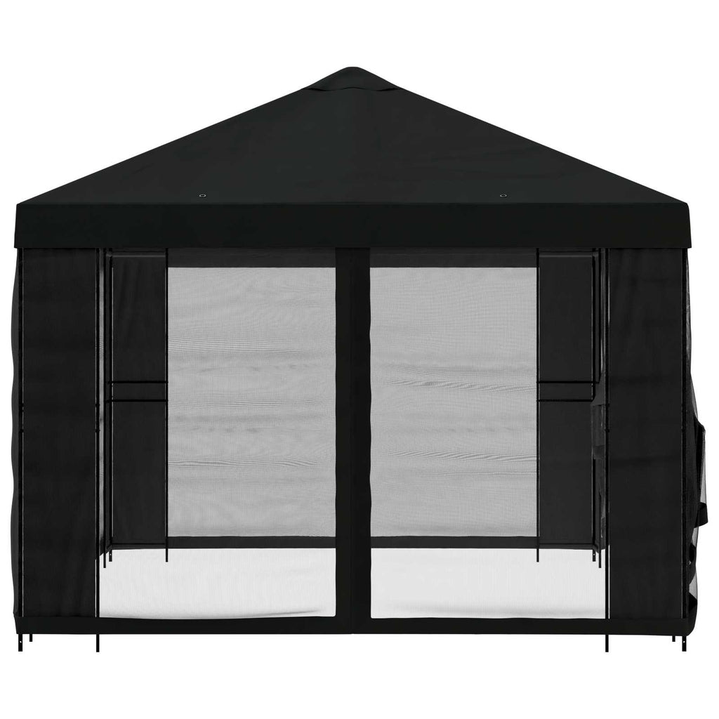 vidaXL Altana z bokami 4 × 3 m Czarny Poliester i Stal 190 gsm