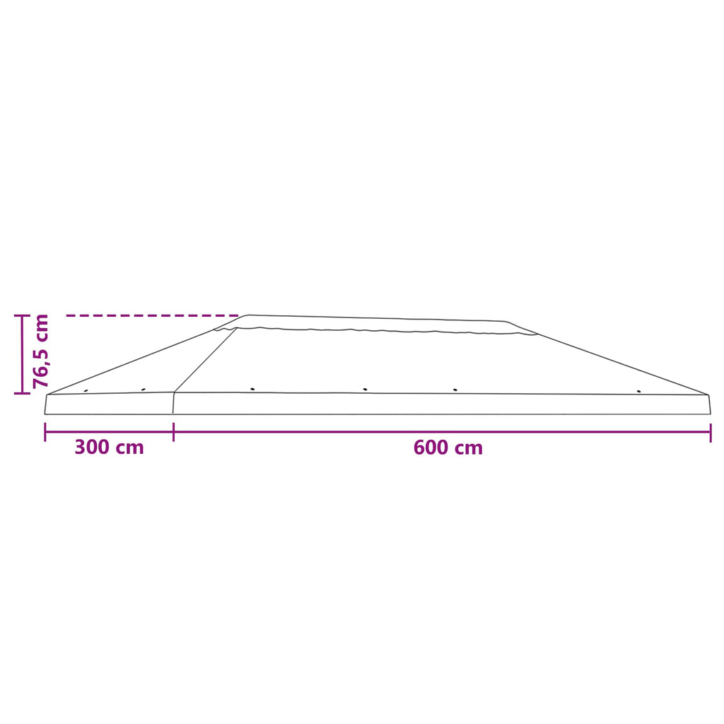 vidaXL Osłona daszku do altany 6 x 3 m kremowy Poliester 190