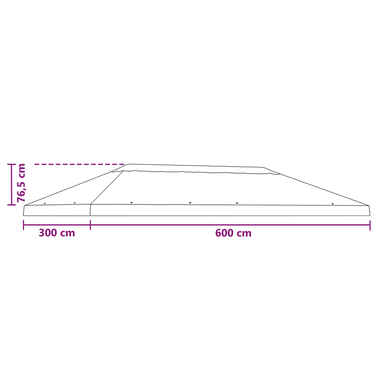 vidaXL Osłona daszku do altany 6 x 3 m kremowy Poliester 190