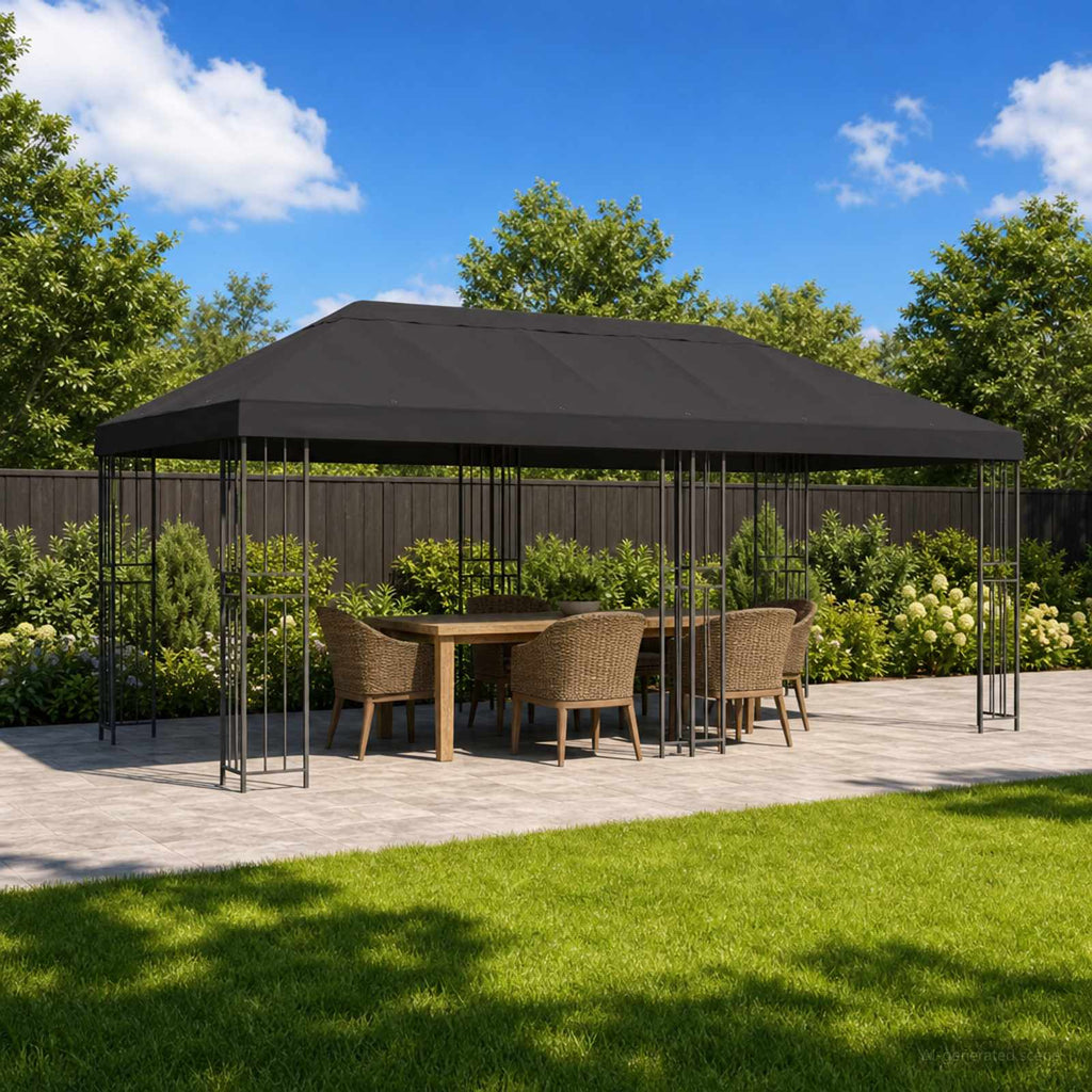vidaXL Osłona daszku do altany 6 x 3 m antracytowy Poliester 190