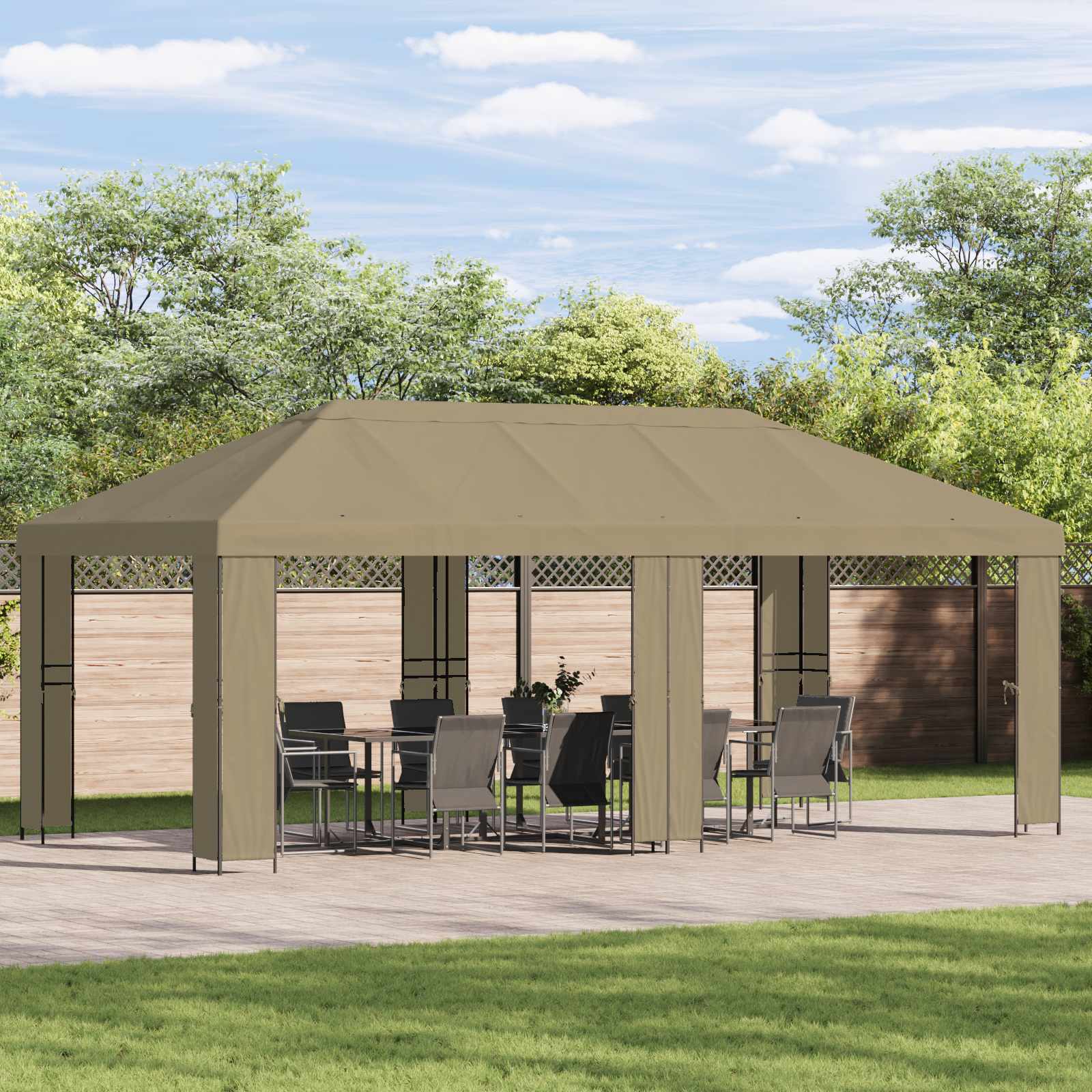 vidaXL Pokrycie altany 6 x 3 m Beżowy Poliester 190 gsm