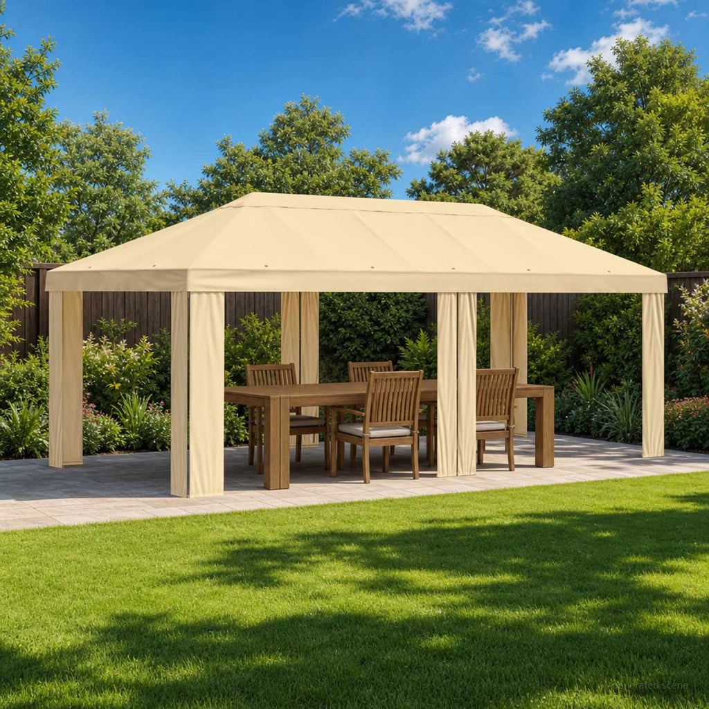 vidaXL Pokrycie altany 6 x 3 m kremowy Poliester 190 gsm