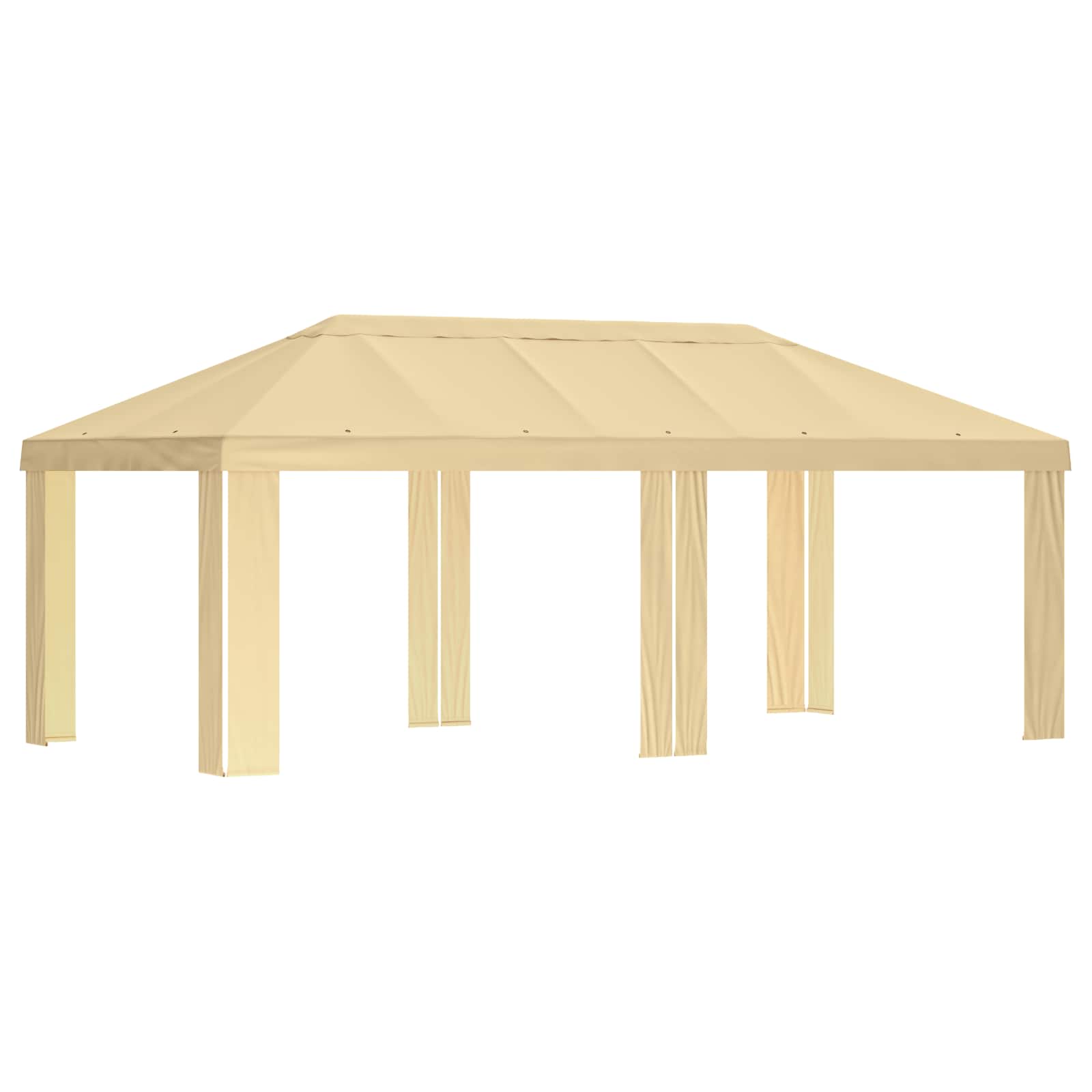 vidaXL Pokrycie altany 6 x 3 m kremowy Poliester 190 gsm