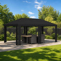 vidaXL Pokrycie altany 6 x 3 m Czarny Poliester 190 gsm
