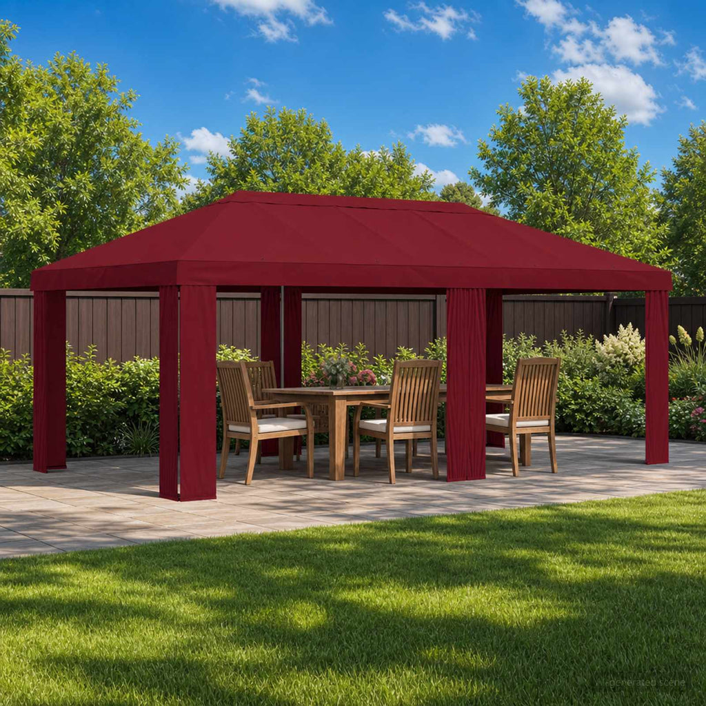 vidaXL Pokrycie altany 6 x 3 m bordowy Poliester 190 gsm