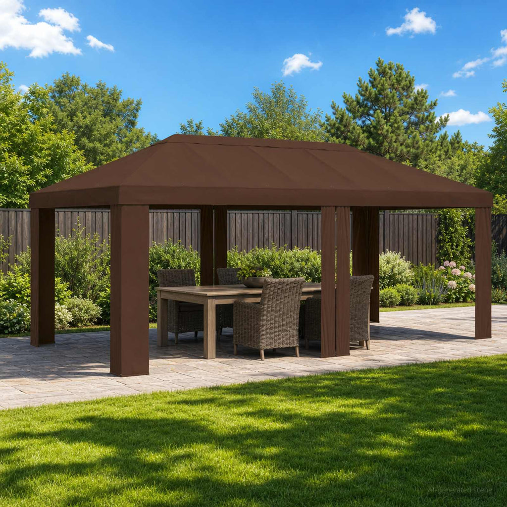 vidaXL Pokrycie altany 6 x 3 m brązowy Poliester 190 gsm