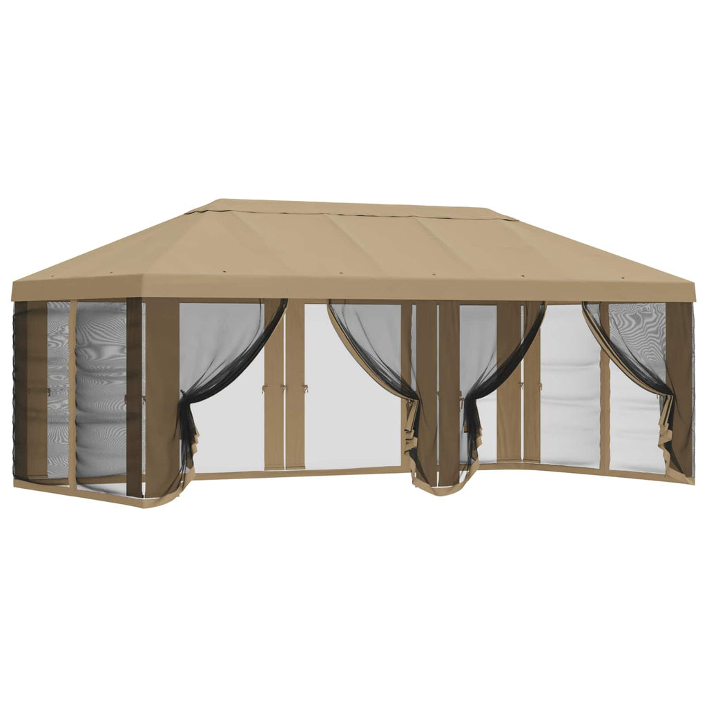 vidaXL Pokrywa daszku z ścianami bocznymi Beżowy 600,5 x 300,5 cm