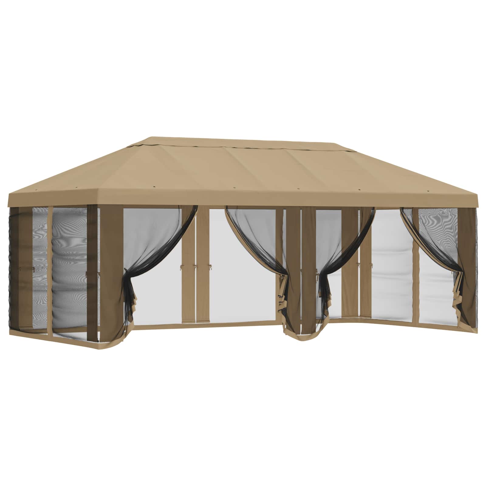 vidaXL Pokrywa daszku z ścianami bocznymi Beżowy 600,5 x 300,5 cm