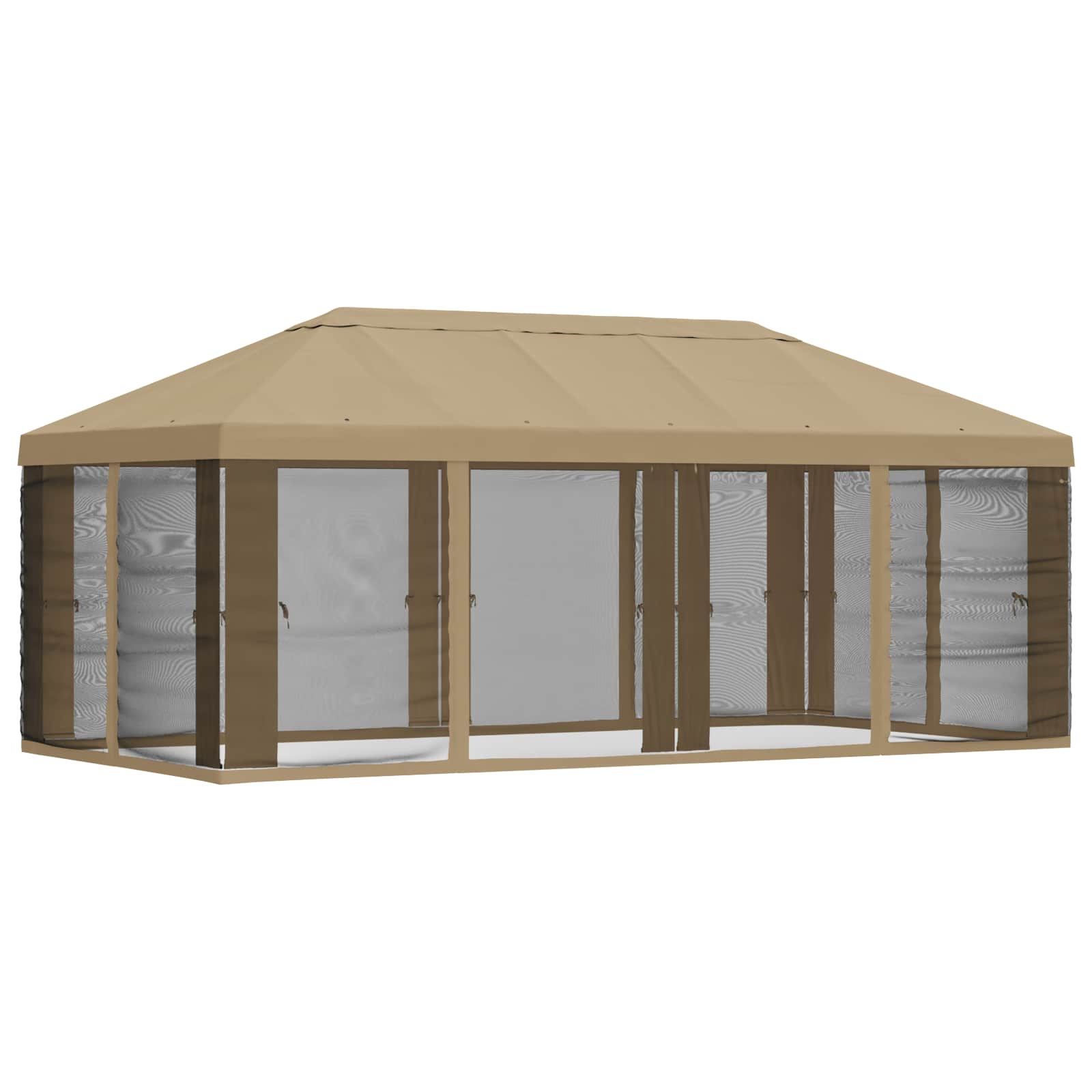 vidaXL Pokrywa daszku z ścianami bocznymi Beżowy 600,5 x 300,5 cm