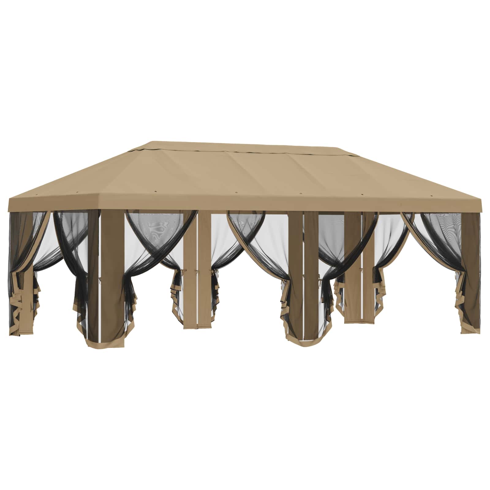 vidaXL Pokrywa daszku z ścianami bocznymi Beżowy 600,5 x 300,5 cm