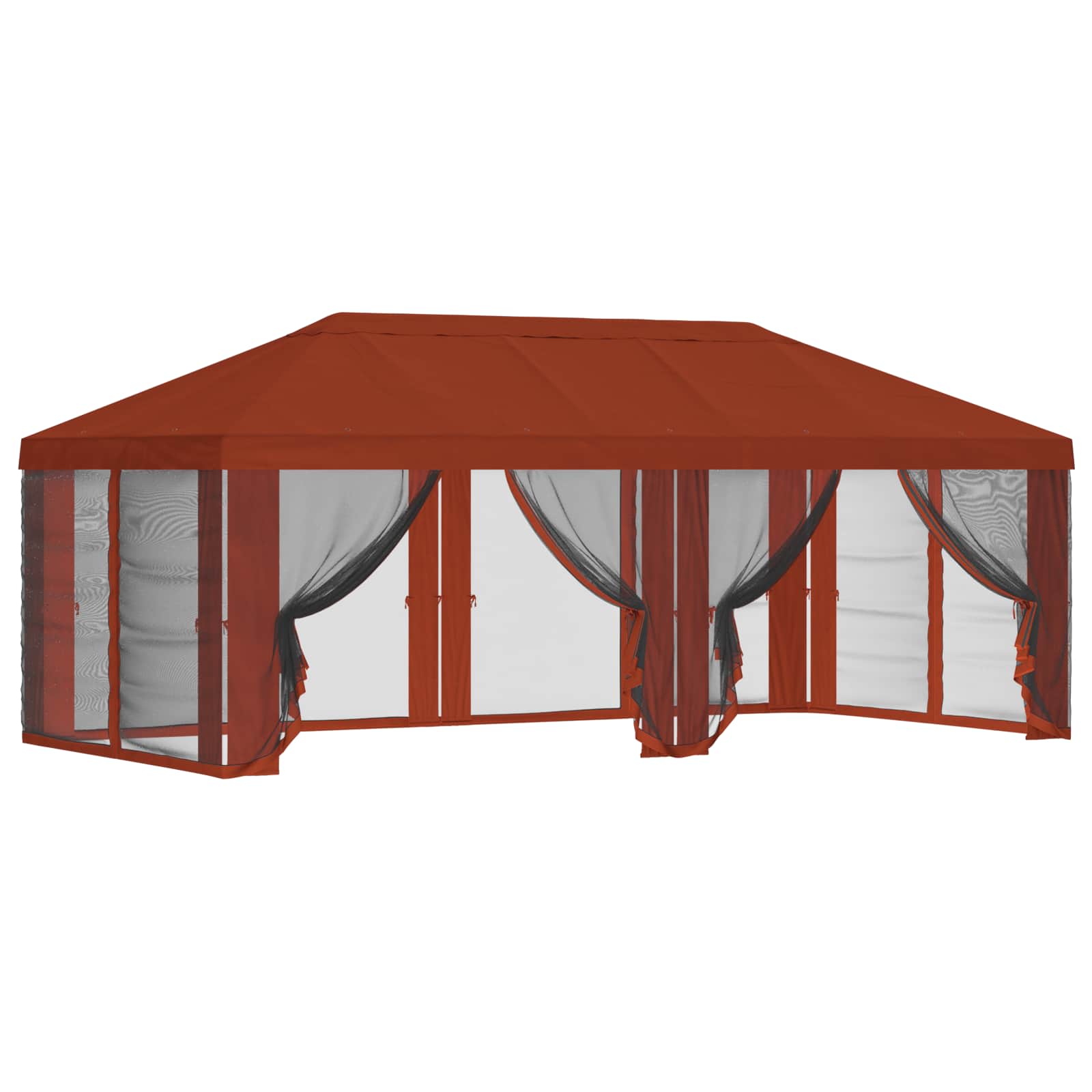 vidaXL Pokrywa daszku z ścianami bocznymi terakota 600,5 x 300,5 cm