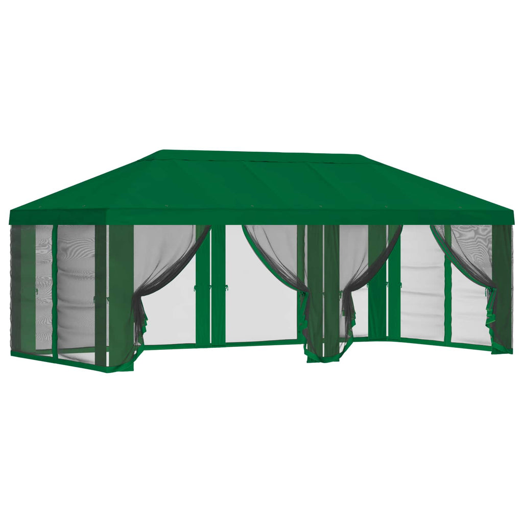 vidaXL Pokrywa daszku z ścianami bocznymi zielony 600,5 x 300,5 cm