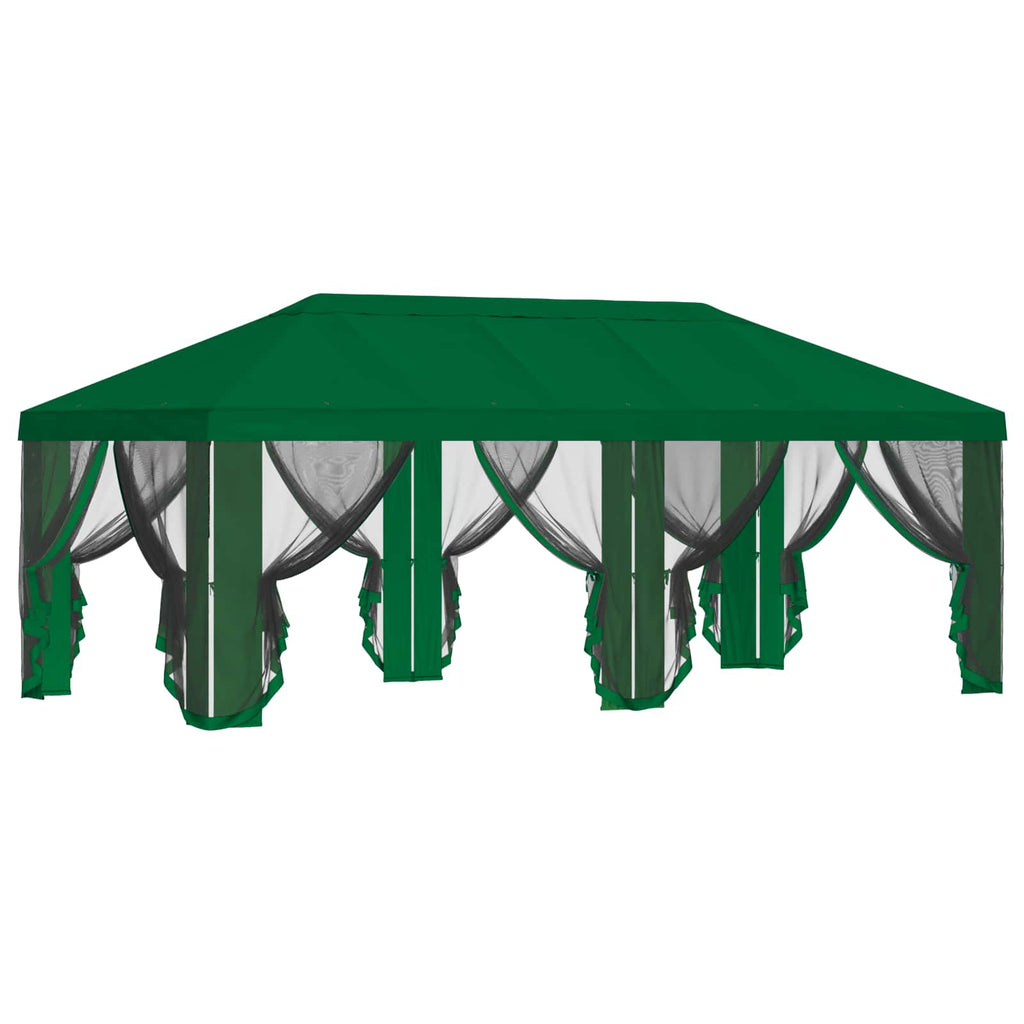 vidaXL Pokrywa daszku z ścianami bocznymi zielony 600,5 x 300,5 cm