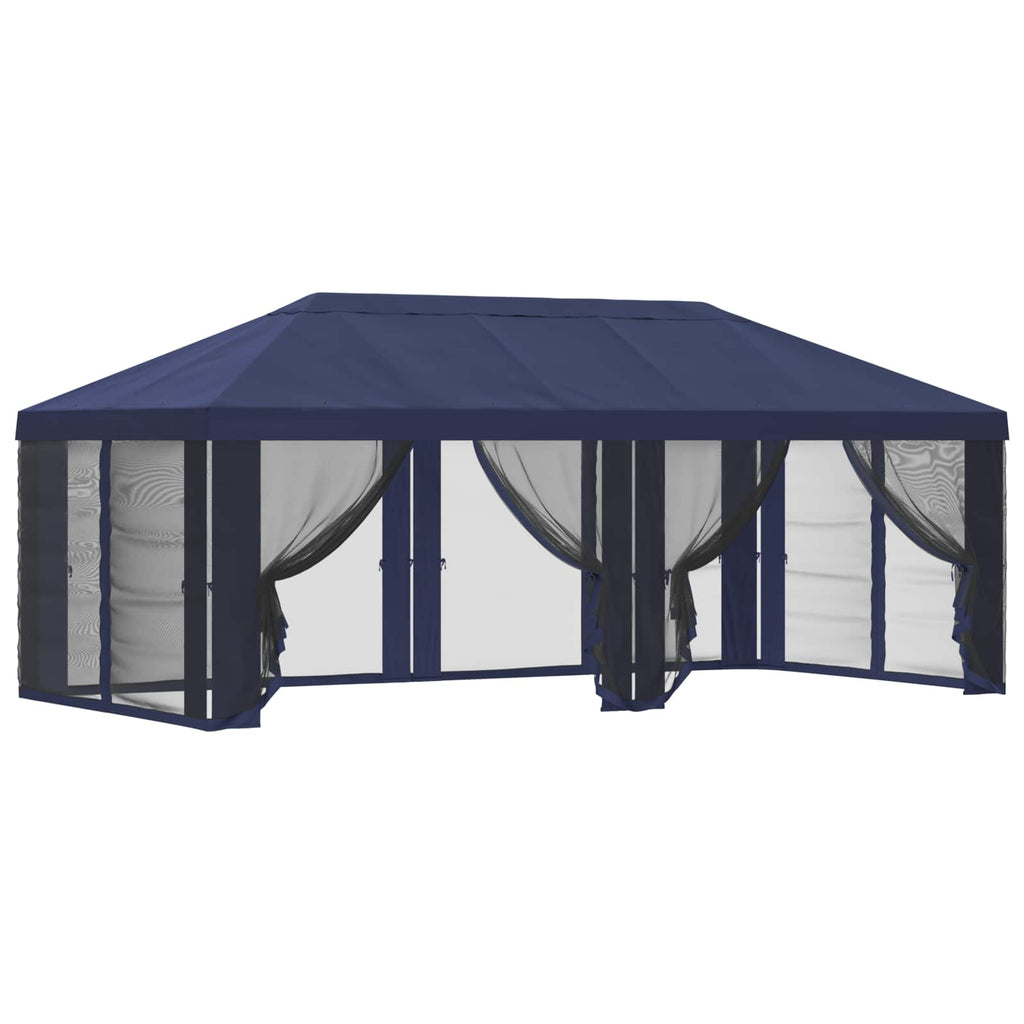 vidaXL Pokrywa daszku z ścianami bocznymi niebieski 600,5 x 300,5 cm