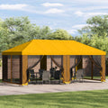 vidaXL Pokrywa daszku z ścianami bocznymi żółty 600,5 x 300,5 cm