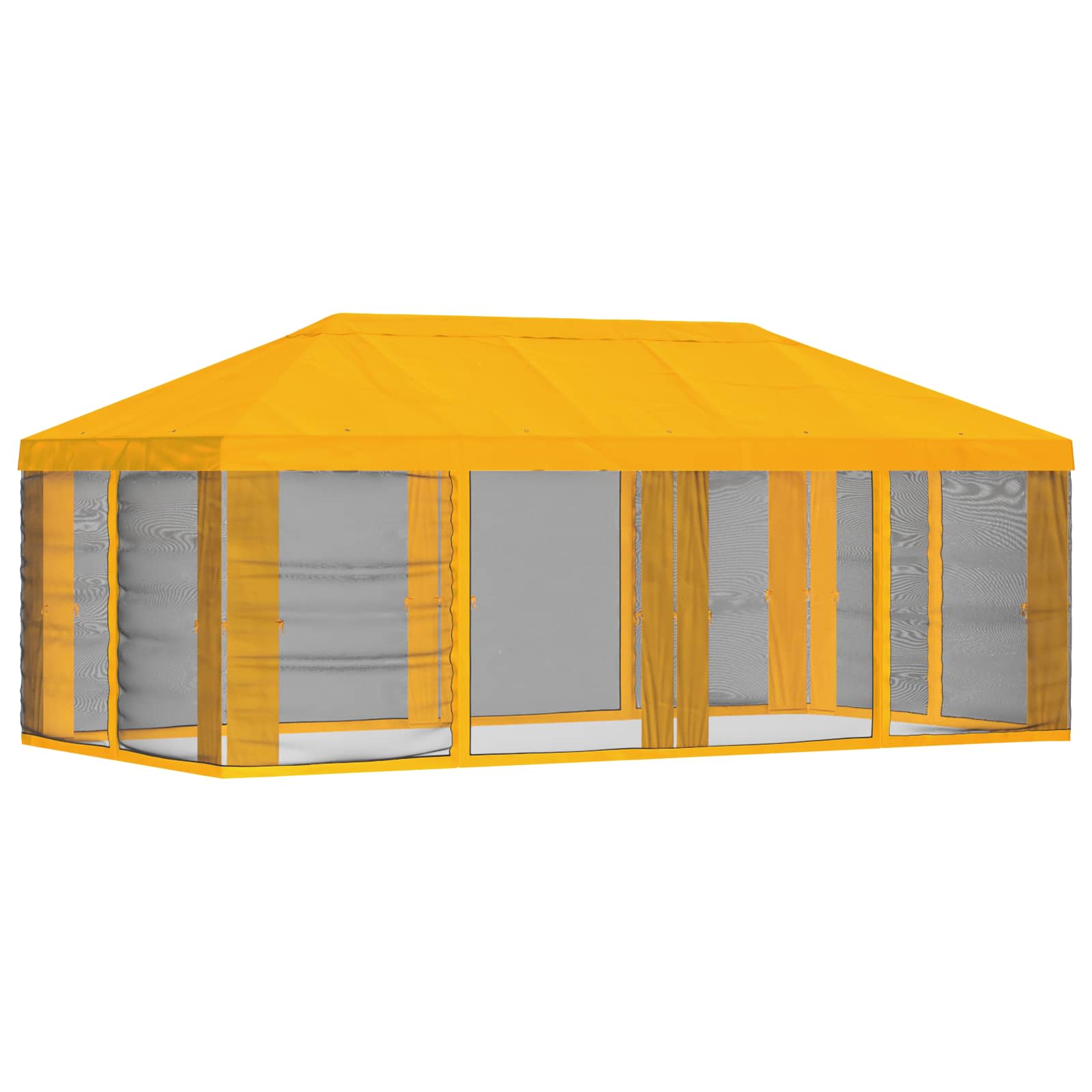 vidaXL Pokrywa daszku z ścianami bocznymi żółty 600,5 x 300,5 cm