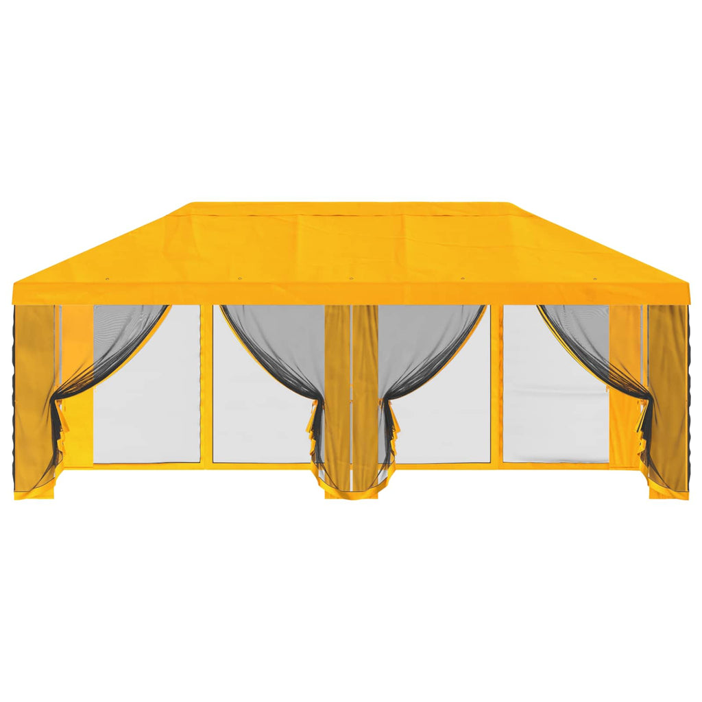 vidaXL Pokrywa daszku z ścianami bocznymi żółty 600,5 x 300,5 cm