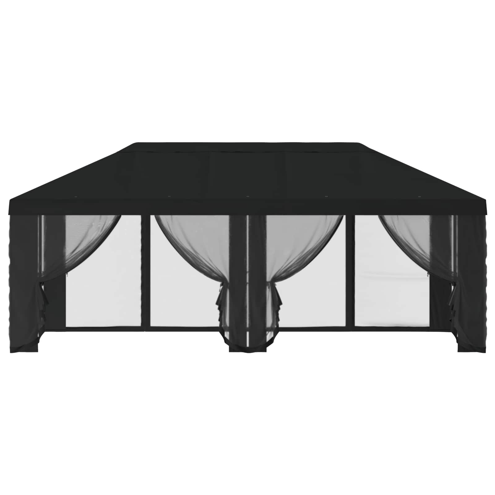vidaXL Pokrywa daszku z ścianami bocznymi Czarny 600,5 x 300,5 cm
