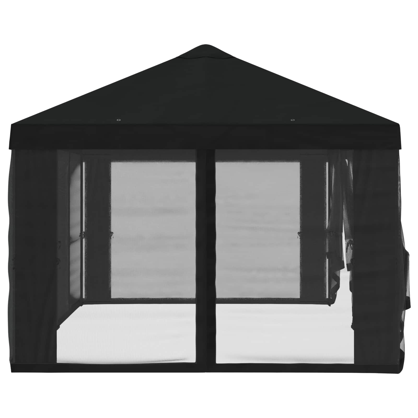 vidaXL Pokrywa daszku z ścianami bocznymi Czarny 600,5 x 300,5 cm