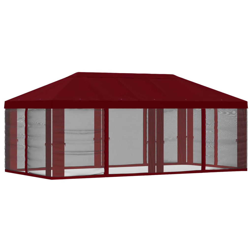 vidaXL Pokrywa daszku z ścianami bocznymi bordowy 600,5 x 300,5 cm
