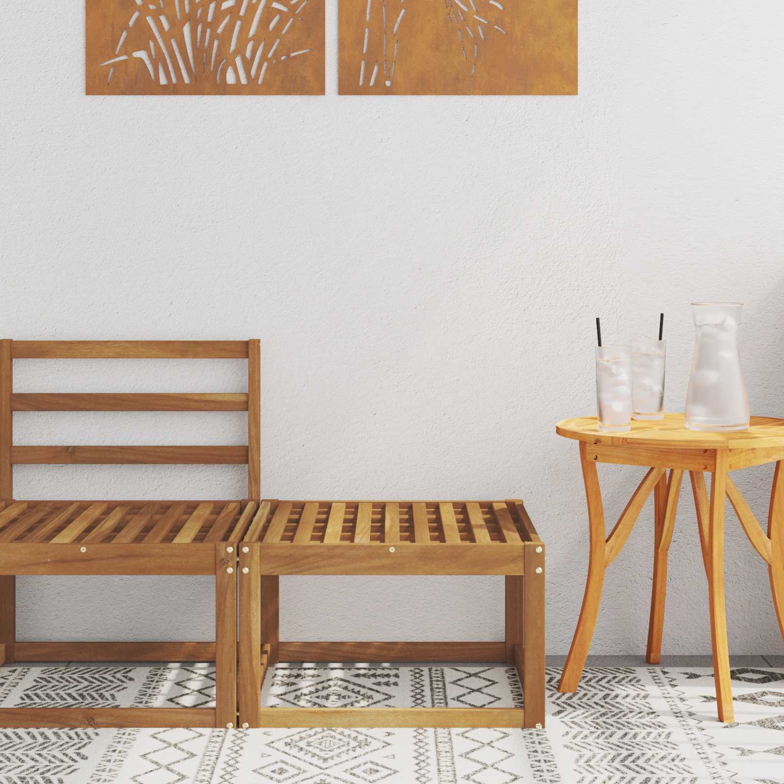 vidaXL Pufa na zewnątrz Lite Drewno Akacji Naturalny 59 x 59 x 37 cm