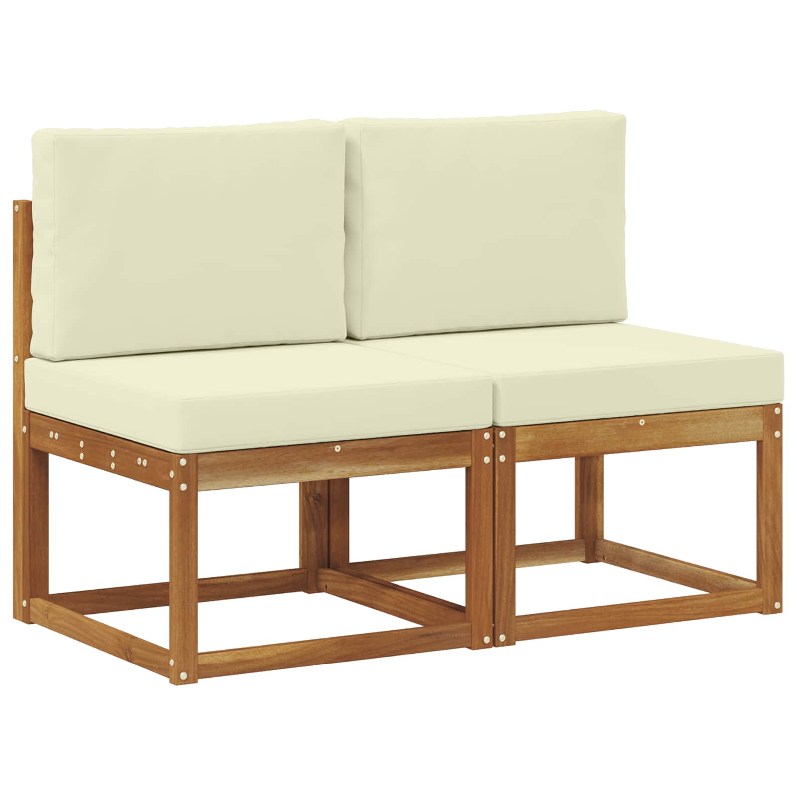 vidaXL 2 Sztuka Środkowa sofa ogrodowa Lite Drewno Akacji