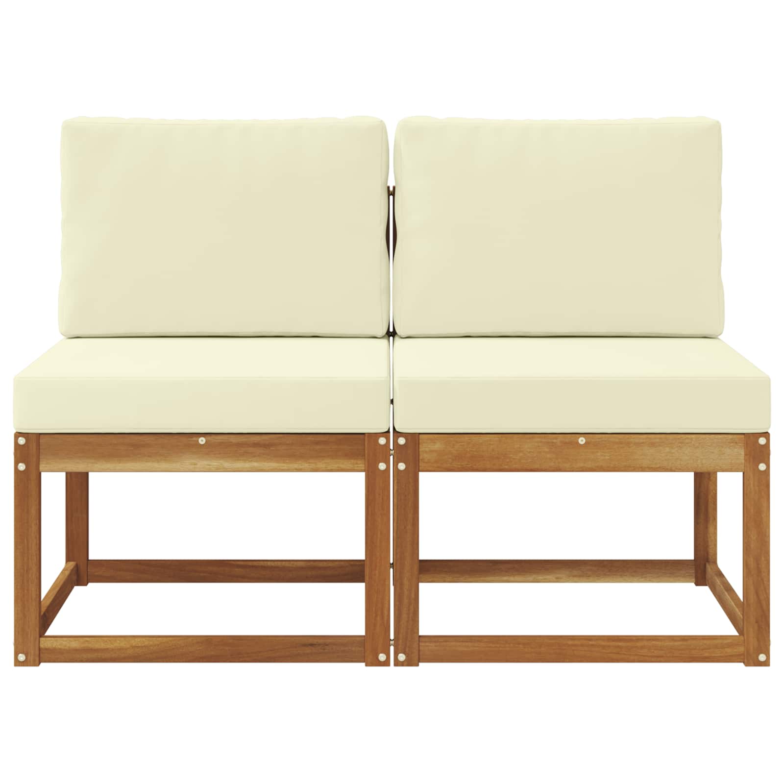 vidaXL 2 Sztuka Środkowa sofa ogrodowa Lite Drewno Akacji