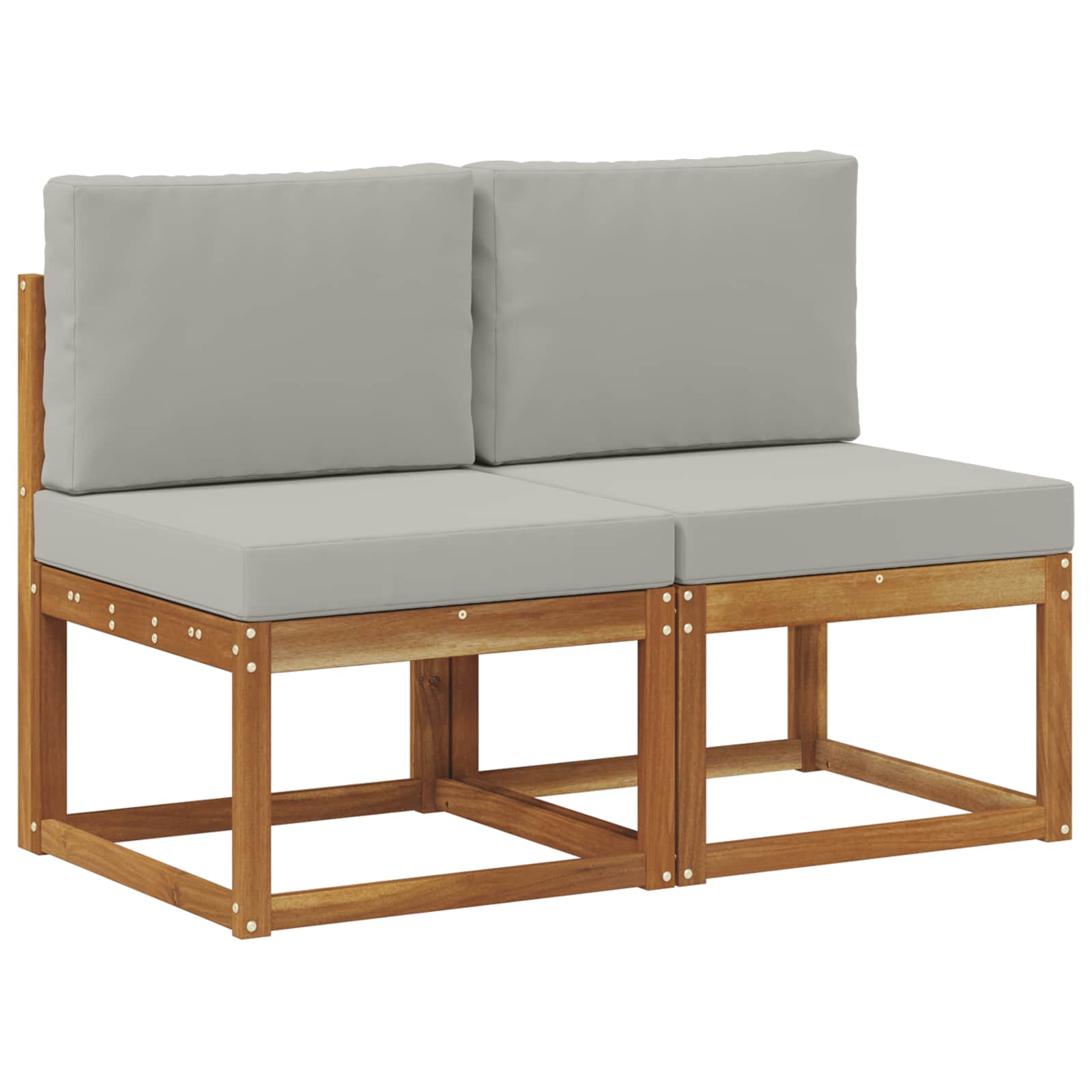 vidaXL 2 Sztuka Środkowa sofa ogrodowa Lite Drewno Akacji Naturalny