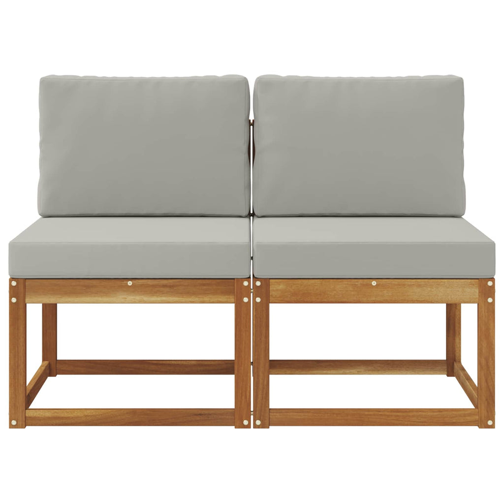 vidaXL 2 Sztuka Środkowa sofa ogrodowa Lite Drewno Akacji Naturalny