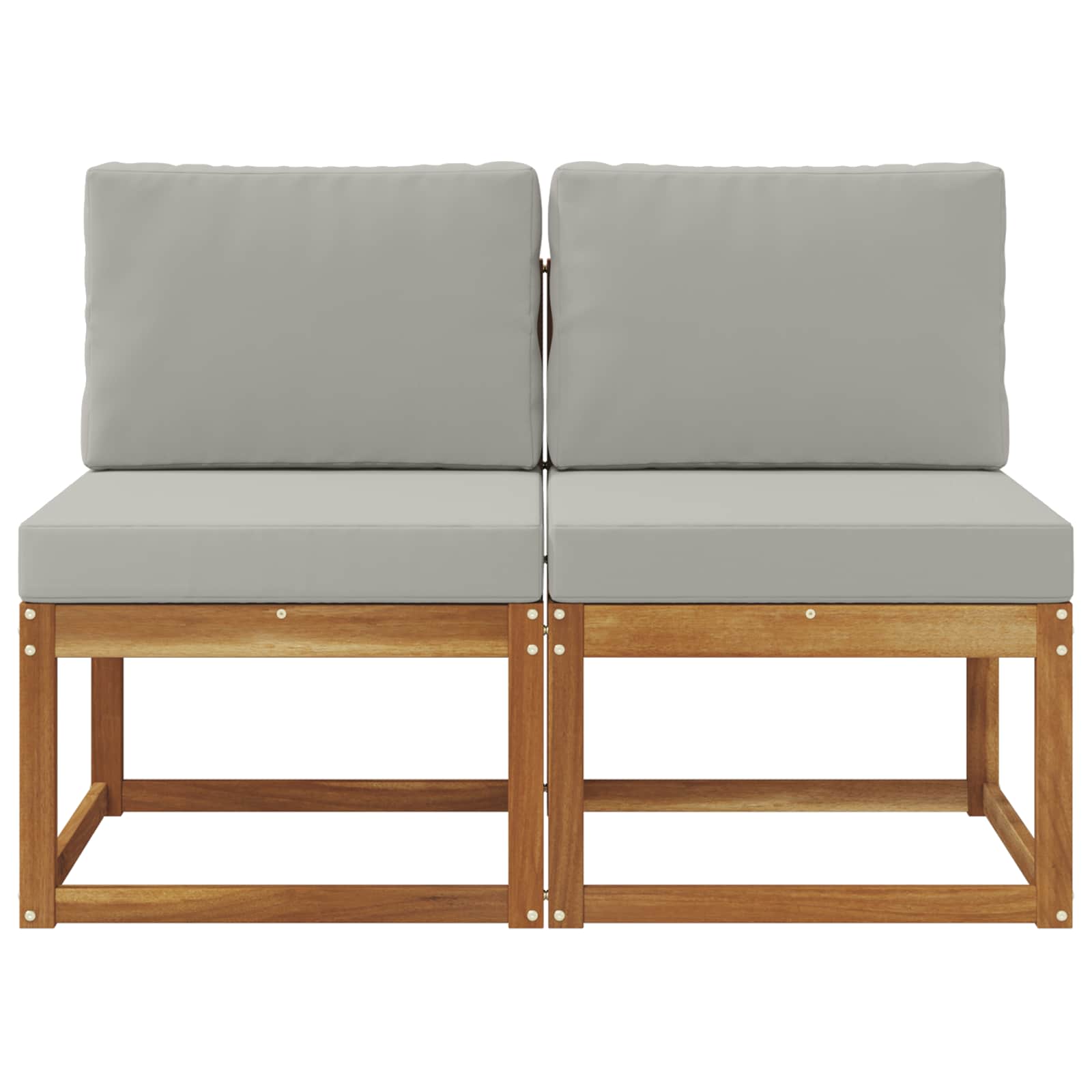 vidaXL 2 Sztuka Środkowa sofa ogrodowa Lite Drewno Akacji Naturalny