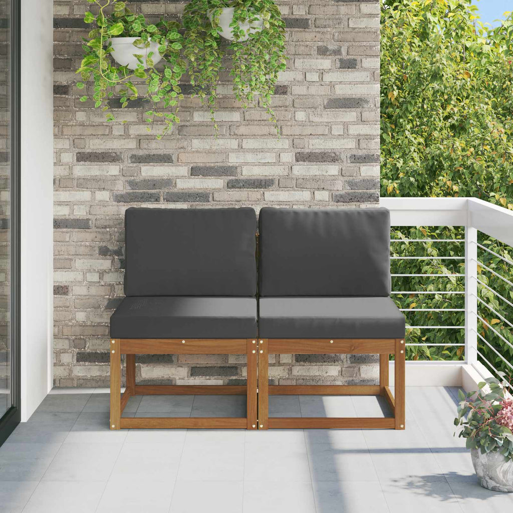 vidaXL 2 Sztuka Środkowa sofa ogrodowa Lite Drewno Akacji