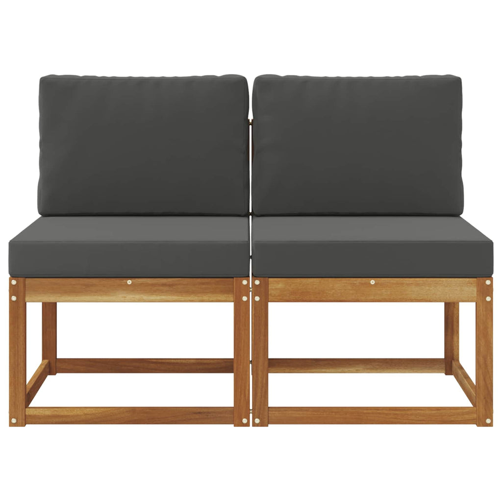 vidaXL 2 Sztuka Środkowa sofa ogrodowa Lite Drewno Akacji