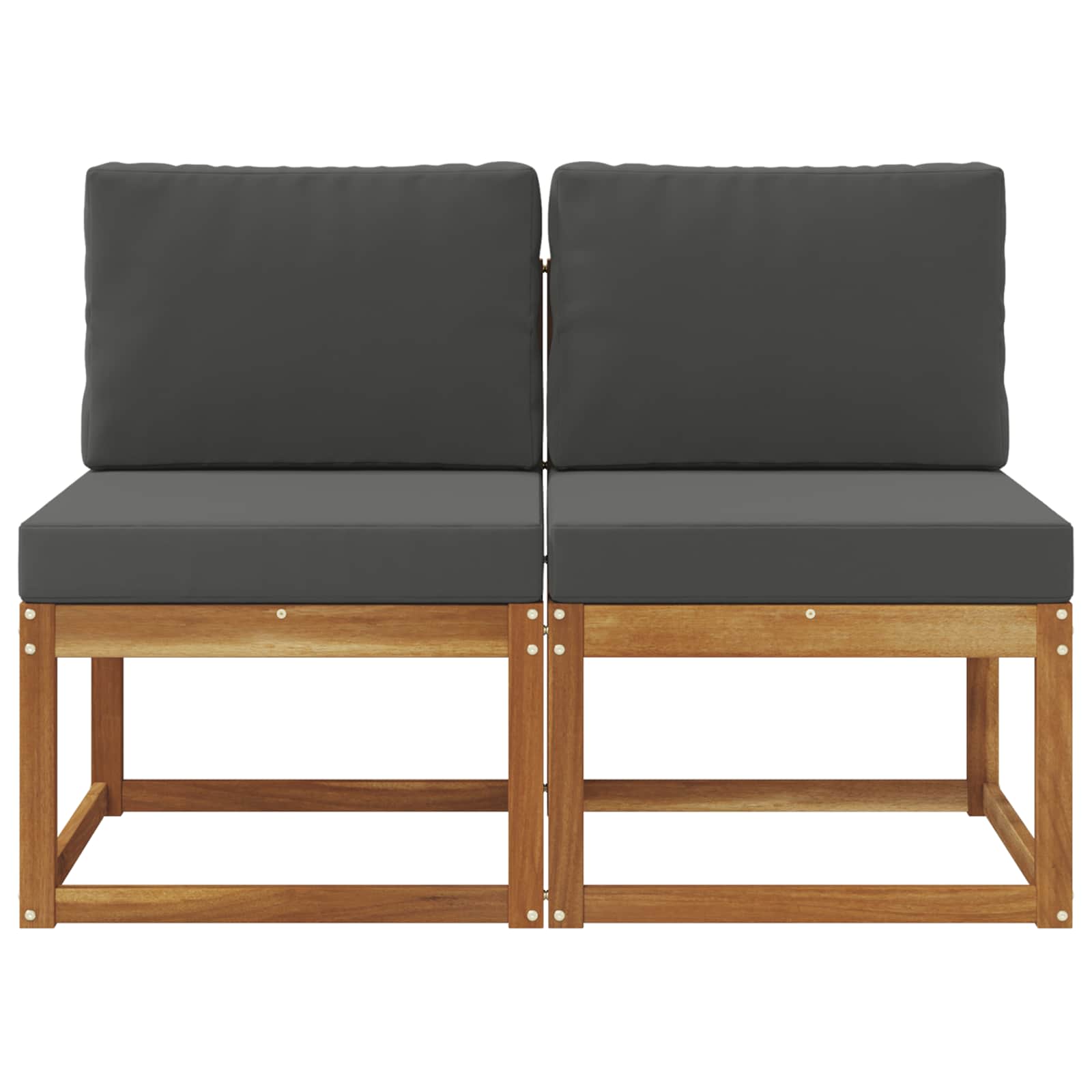 vidaXL 2 Sztuka Środkowa sofa ogrodowa Lite Drewno Akacji