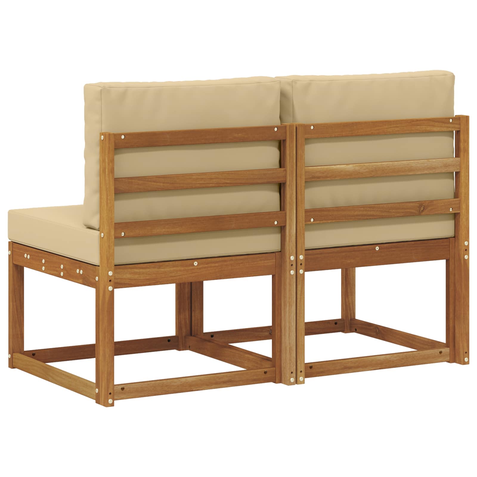 vidaXL 2 Sztuka Środkowa sofa ogrodowa Lite Drewno Akacji Naturalny